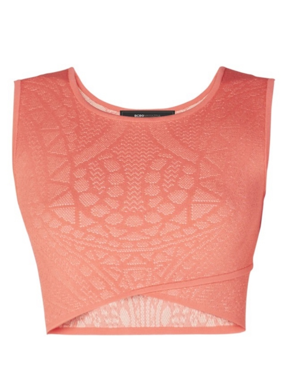 BCBG Coral Knit Sleeveless Crop Top